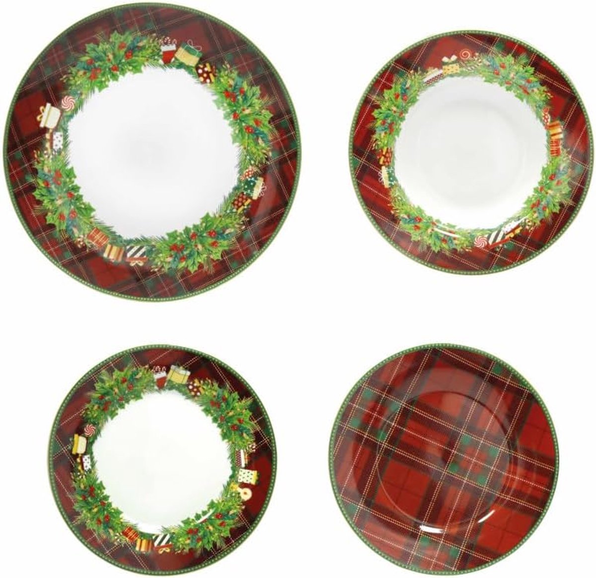 18-delige porseleinen kerstservies set