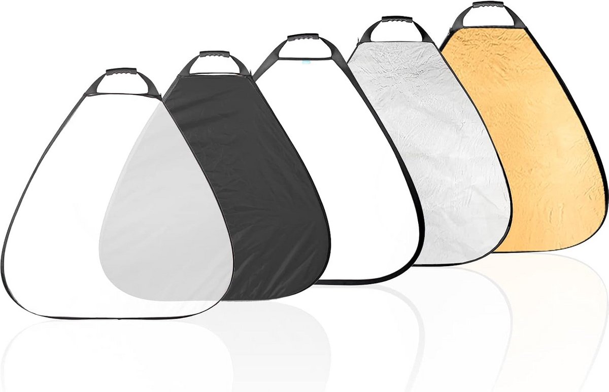 5-in-1 Driehoek Reflector 80 cm - Draagbaar en Opvouwbaar voor Fotografie