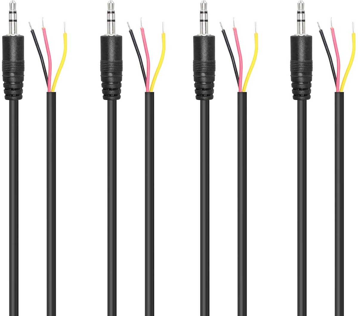 3.5mm Mannelijke Plug naar Naakte Draad Audiokabel - 1M (4-Pack) voor Audio Apparatuur