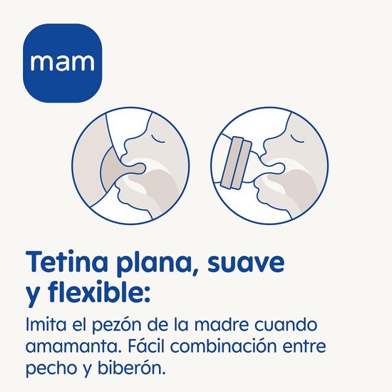 MAM Easy Start Anti-Colic A122 Gepatenteerde fles met zuignap 2 van SkinsoftTM Ultra Soft siliconen voor baby's vanaf 2 maanden, zelfsteriliseerbaar in 3 minuten260 ml 1 eenheid (pak van 1)neutraal,Lichtblauw en wit — afbeelding 3