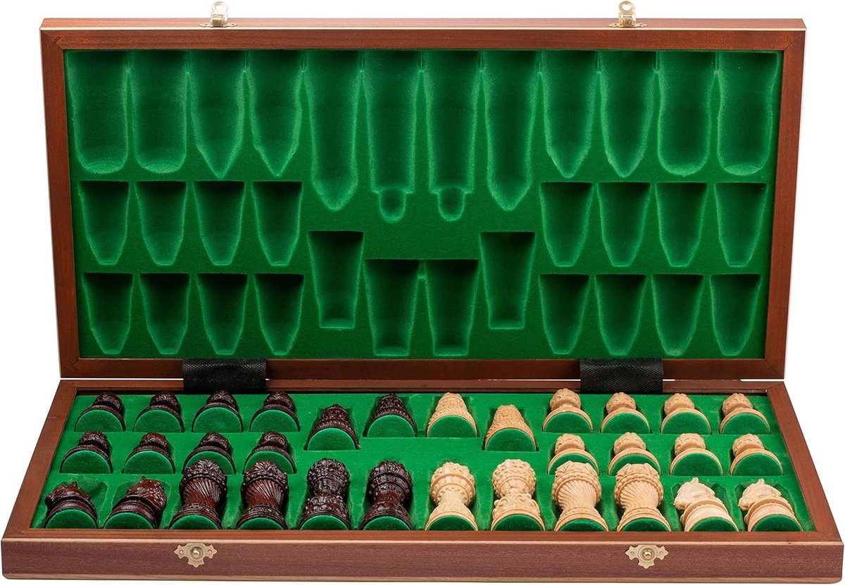 Master of Chess Wooden Chess Board with Pieces 60cm - Handmade and Portable Large Chess Set for Kids and Adults — cadeau in Spellen & Speelgoed - foto 3