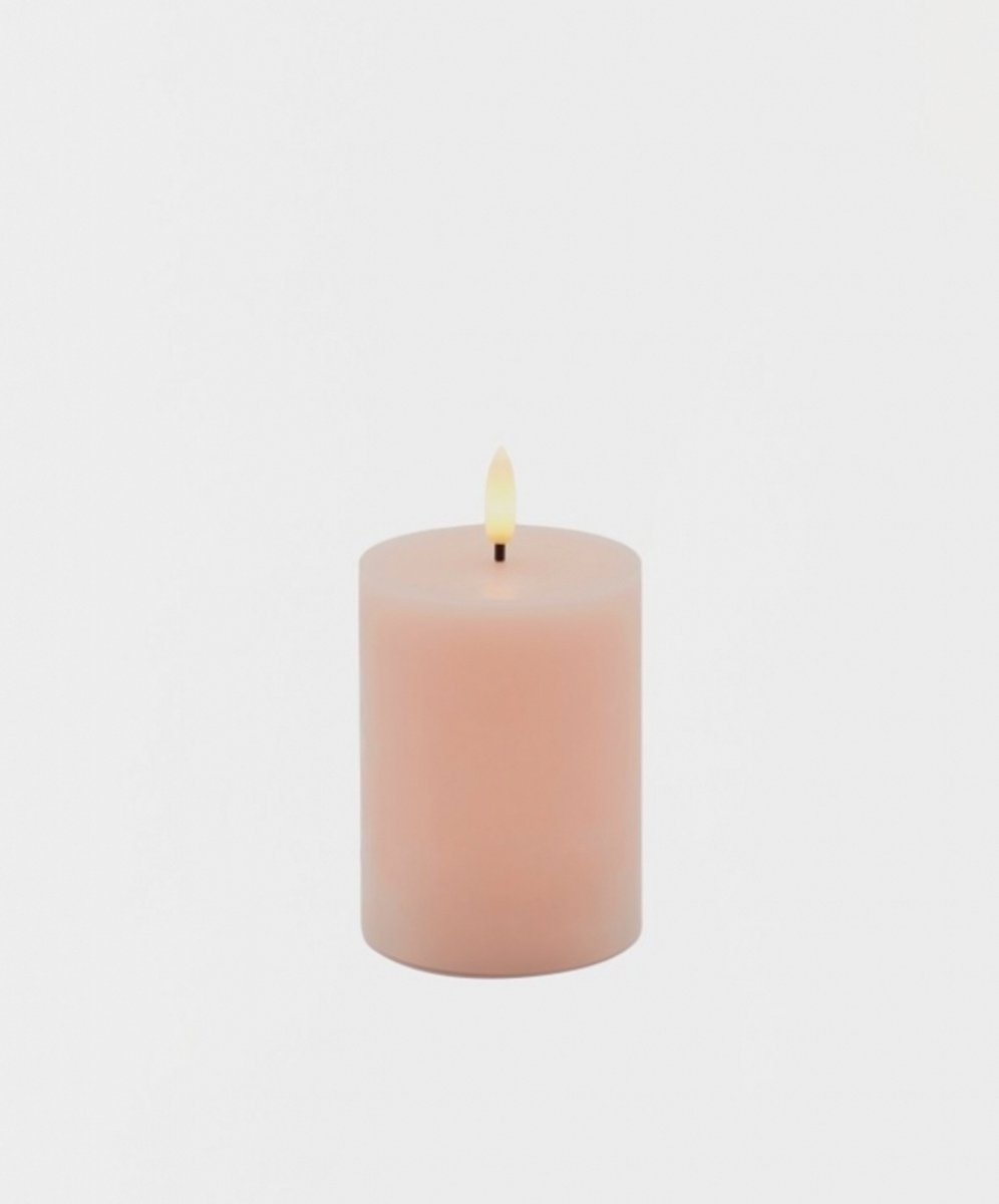Sirius LED Kaars – Stompkaars Ø7,5×10 cm – Dusty Peach / Licht Roze / Oranje / Perzik Dusty peach - 10 cm