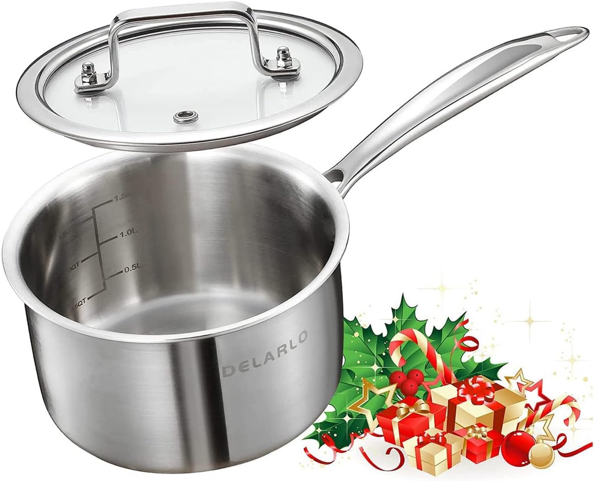 RVS Kookpan met Deksel 2.5 Quart - Geschikt voor Inductie en Vaatwasser