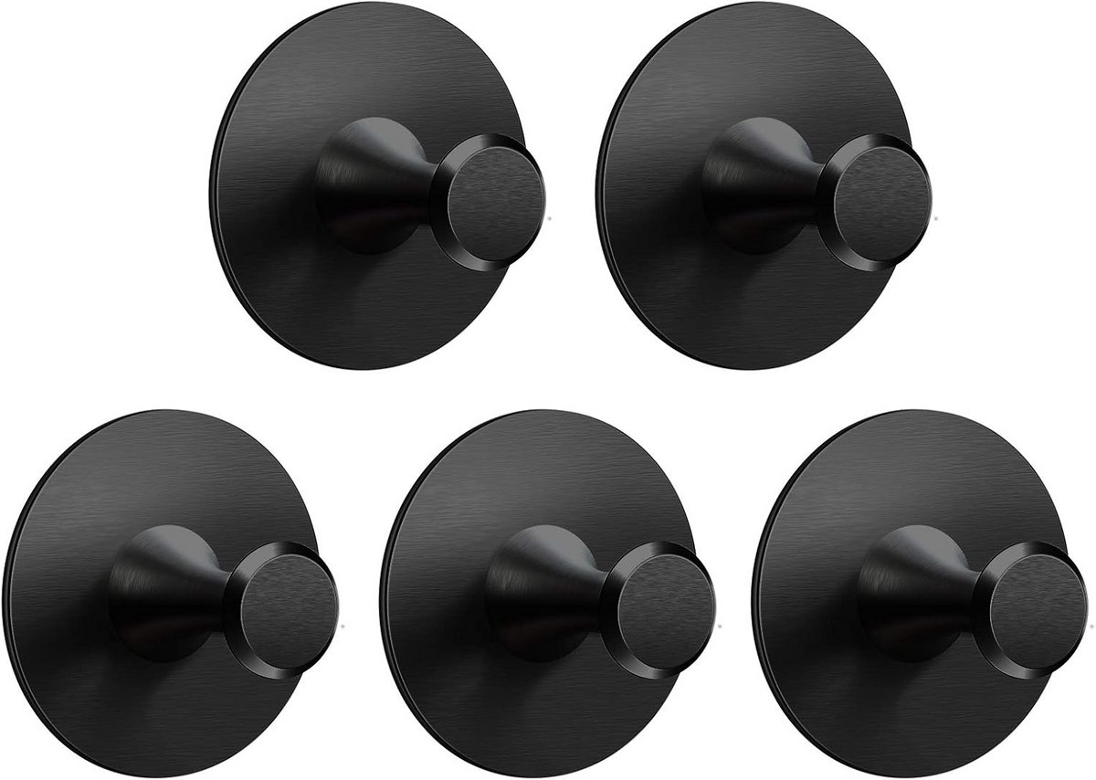 5 Stuks Zelfklevende Handdoekhaken - Roestvrij Staal Wandhaken voor Badkamer en Keuken