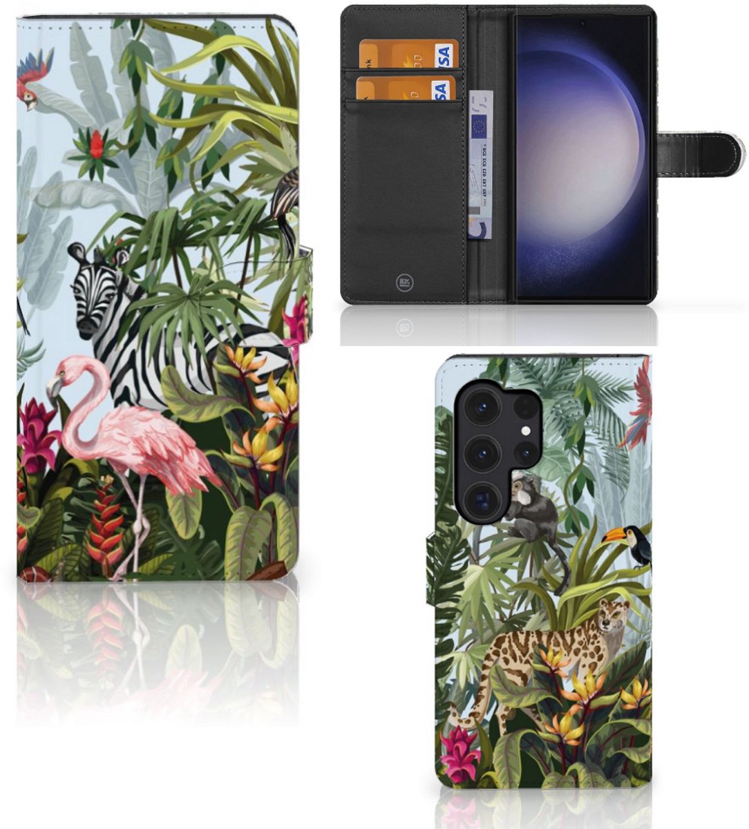 Telefoonhoesje met Pasjes voor Samsung Galaxy S24 Ultra Jungle