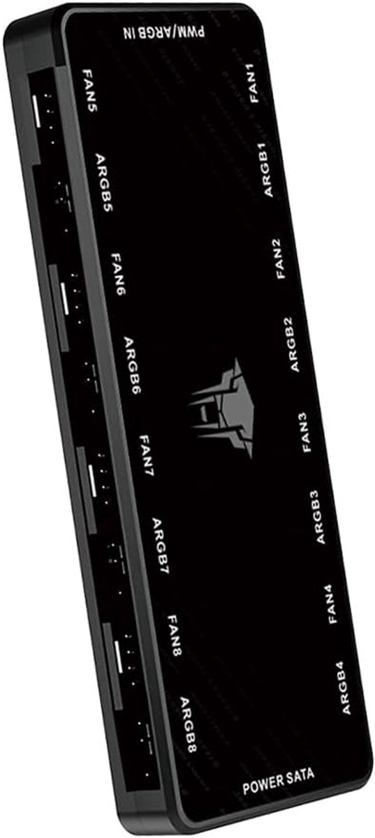 ARGB PWM Fan Hub Controller - Ondersteuning voor 8 Fans met 4-pins en 3-pins ARGB