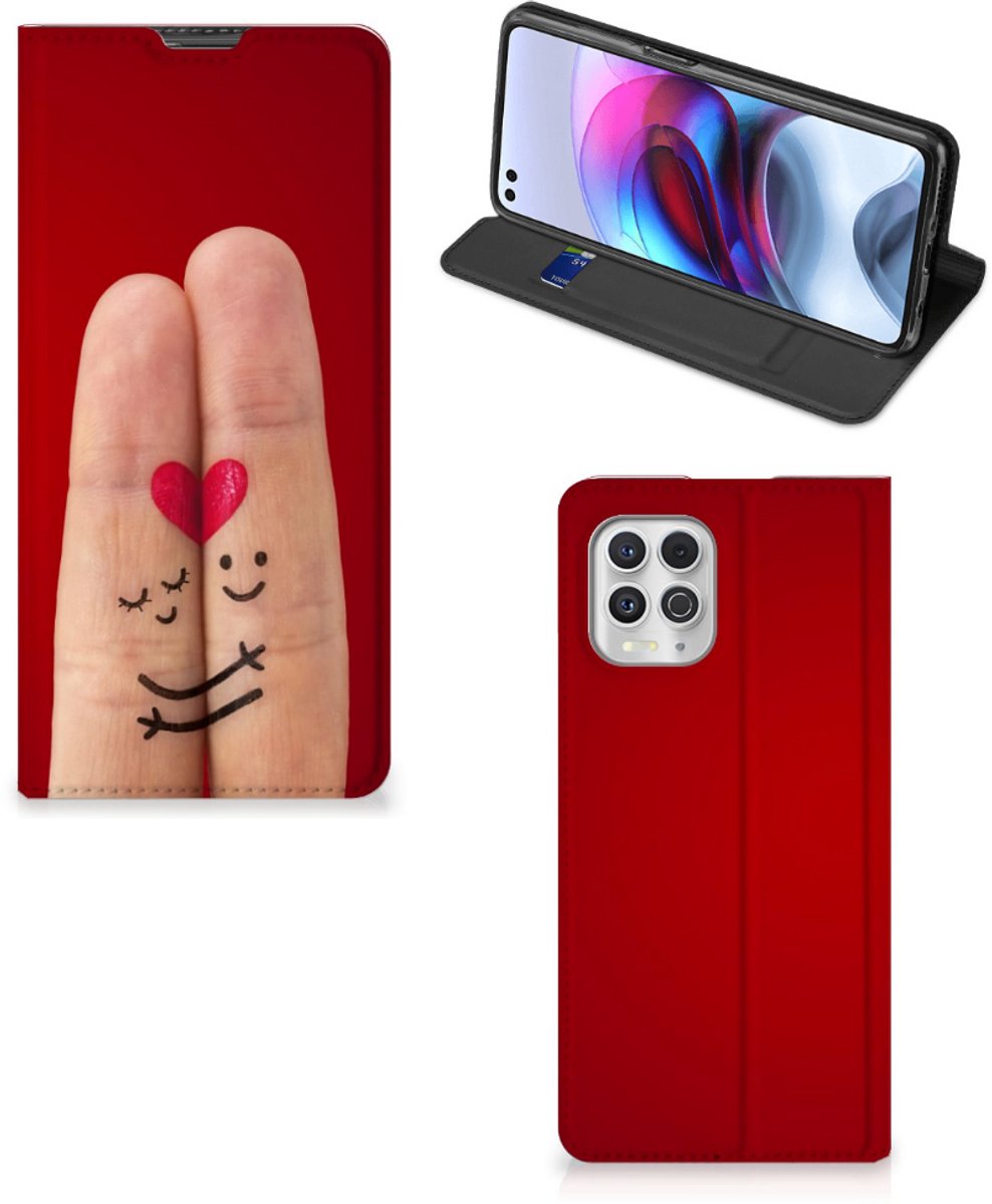 Motorola Moto G100 Hippe Standcase Liefde - Origineel Romantisch Cadeau