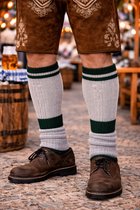 Alpenclothes / Tiroler Kousen Beige Groen / sokken voor volwassenen - Maat / 41-42 - Tweedelig