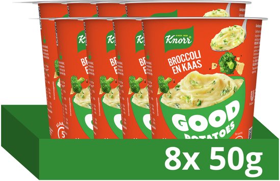 Knorr Good Potatoes - Broccoli en Kaas - klaar binnen 5 minuten - 8 x 50 g