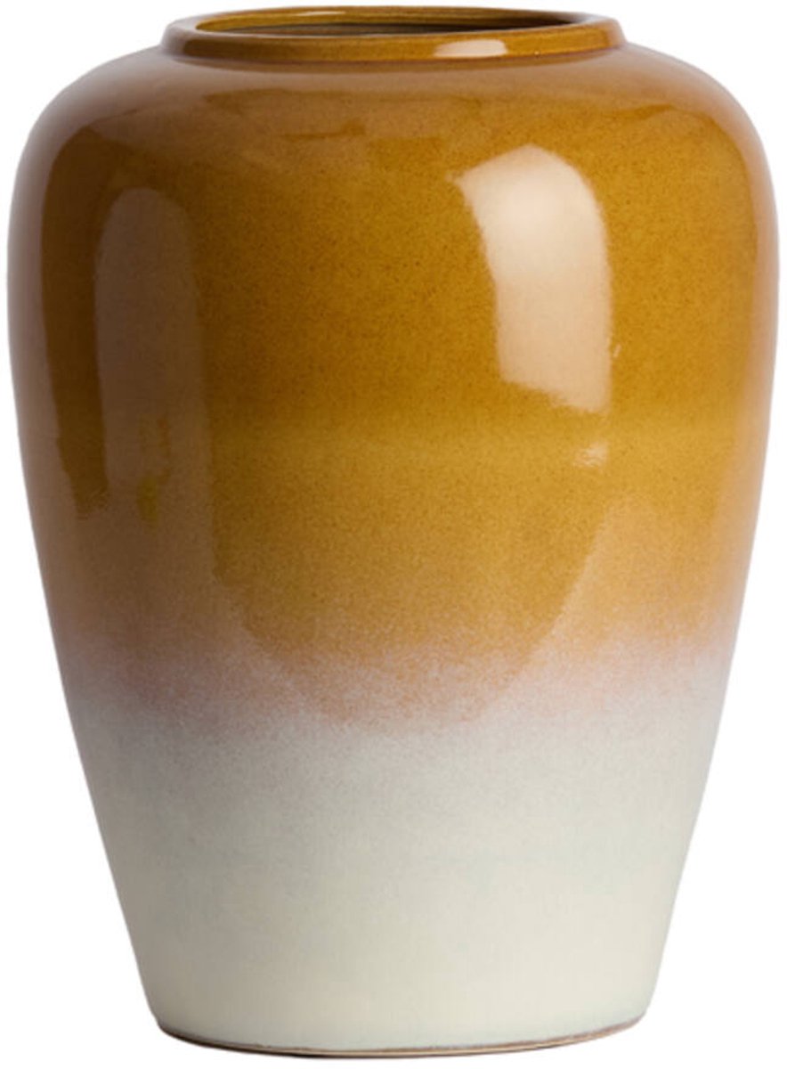 VALERIA keramieken vaas oker crème Ø40x52 cm design vaas - Light & Living