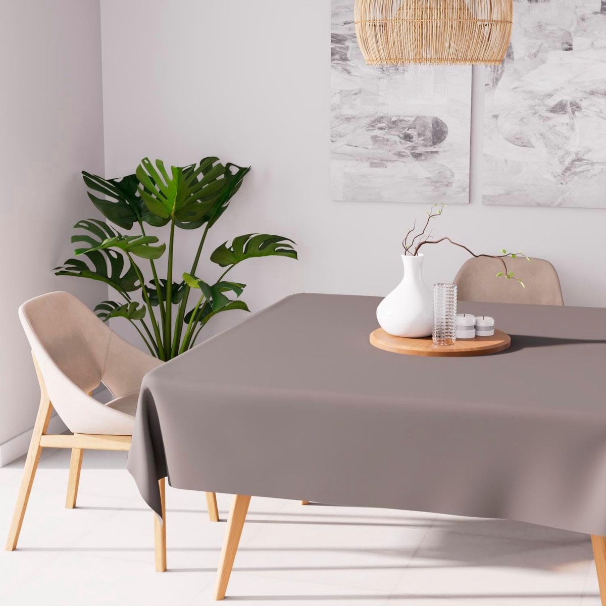 Vuilafstotend Tafelkleed 140 x 140 cm - Grijs Polyester
