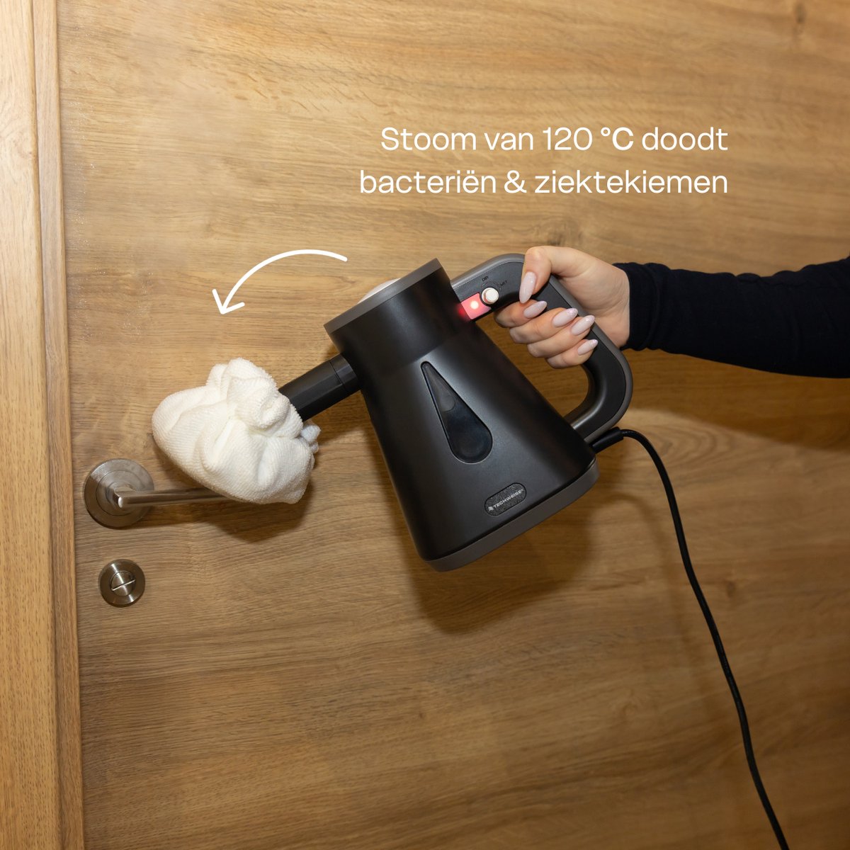 Techweise TS Compact Handstoomreiniger - 15 Accessoires - 1200W 2,6 Bar - Vloer, badkamer en meer - Wet & Dry functie - Handstomer thumbnail 7