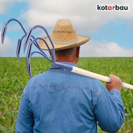 KOTARBAU® 5 Teeth Hand Cultivator with Wooden Handle Scissors 175 cm Weed Grower for Weeds, Garden Tools for Garden Care, Grower, Hand Plow, Garden Accessories van KOTARBAU — afbeelding 5