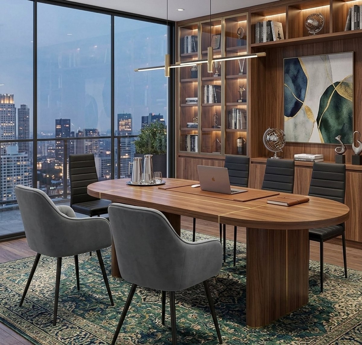 Moderne PU Leren Eetkamerstoelen met Hoge Rugleuning – Waterbestendige Keukenstoelen – Comfortabele Gestoffeerde Stoelen met Stevig Metalen Frame – Zwart – Set van 4 – Casa Serena