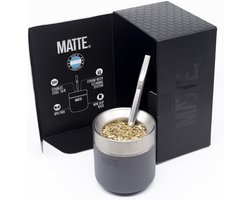 Matte 6 oz Yerba Mate Kalebas en Bombilla Set - BPA-vrij, Elegant Ontwerp, Antislip Basis