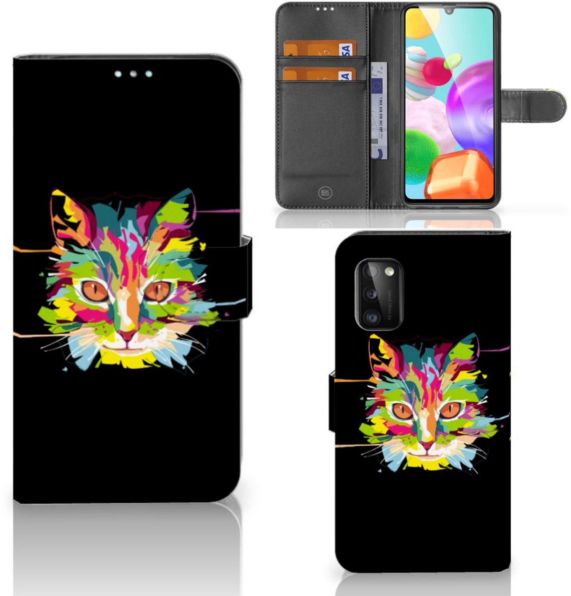 Samsung Galaxy A41 Leuk Hoesje Cat Color