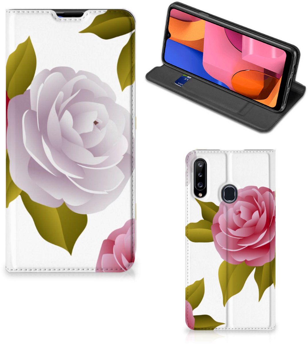 Samsung Galaxy A20s Smart Cover Roses