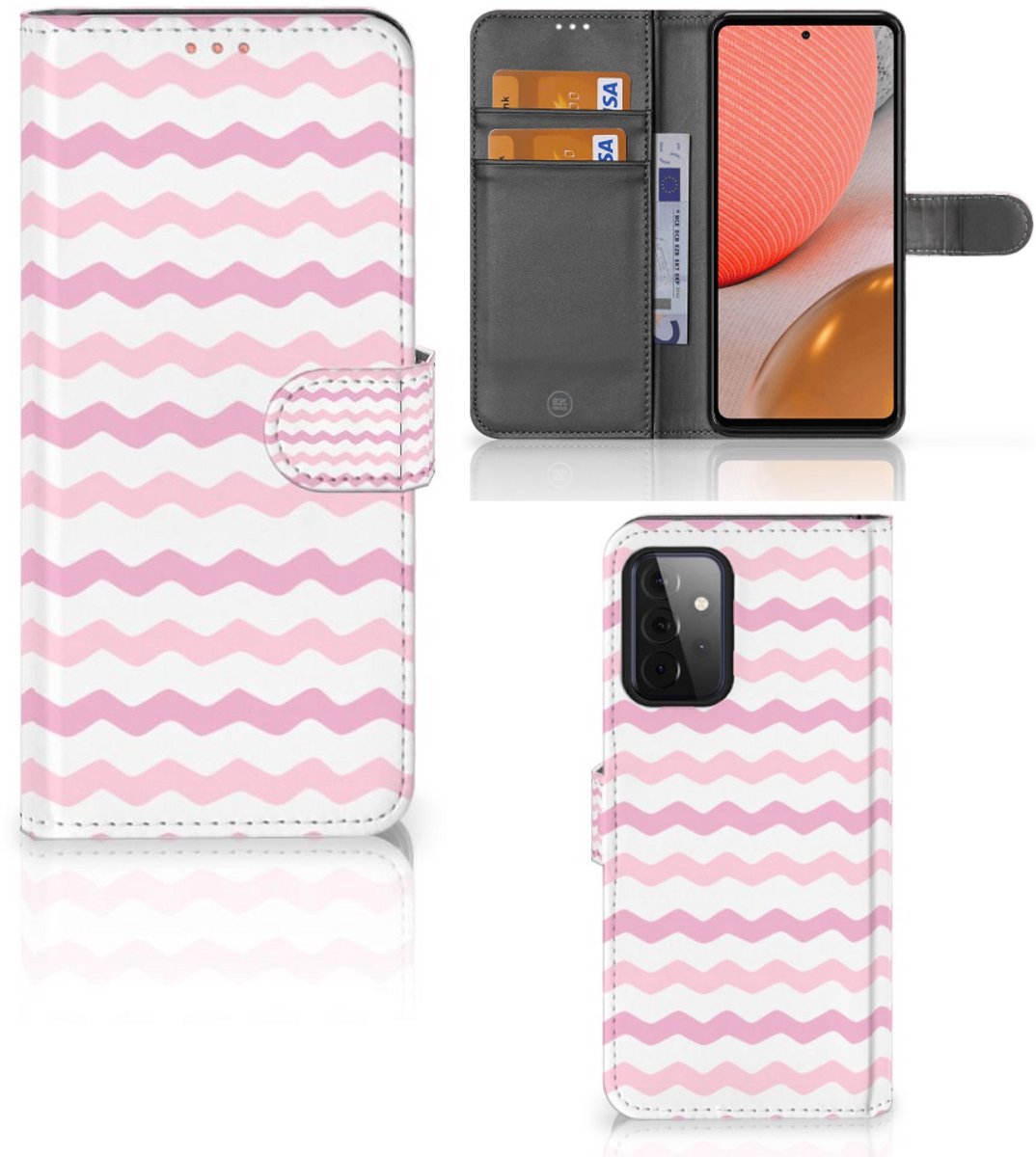 Samsung Galaxy A72 Telefoon Hoesje Waves Roze