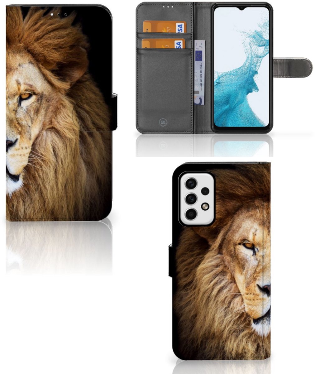 Samsung Galaxy A23 Telefoonhoesje met Pasjes Leeuw