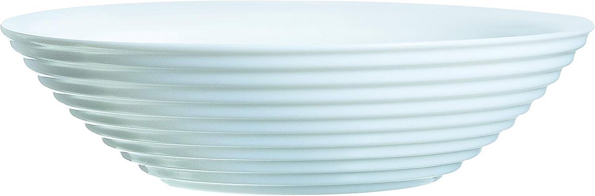 Schaal/soepbord 20 cm van gehard glas in wit