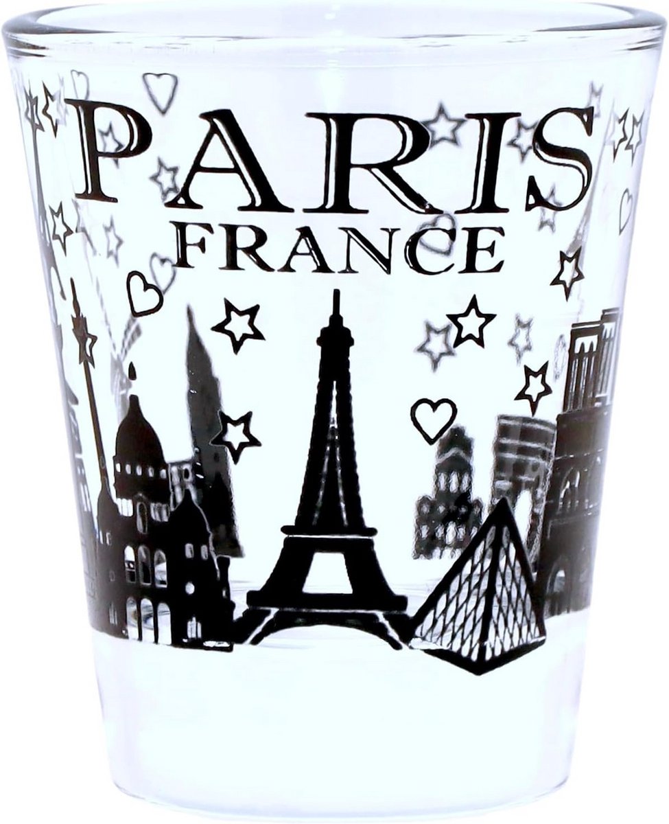 Souvenir Shot Glass van Parijse Zwarte Bezienswaardigheden