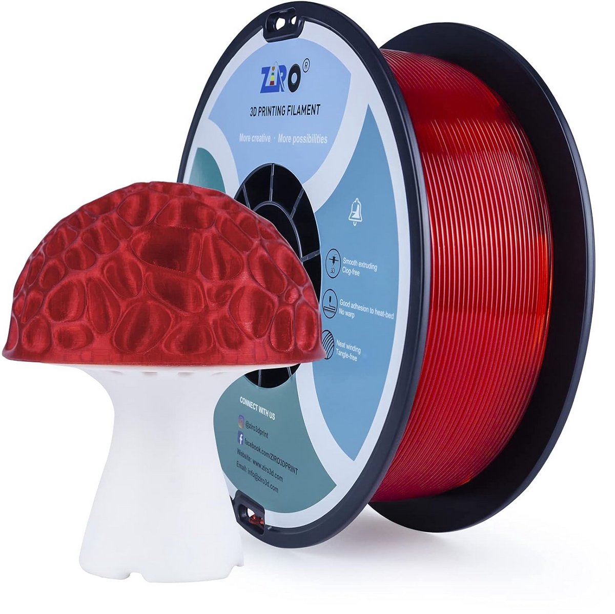 Doorschijnend Rood 3D Printer Filament PLA Pro 1.75mm - 1KG