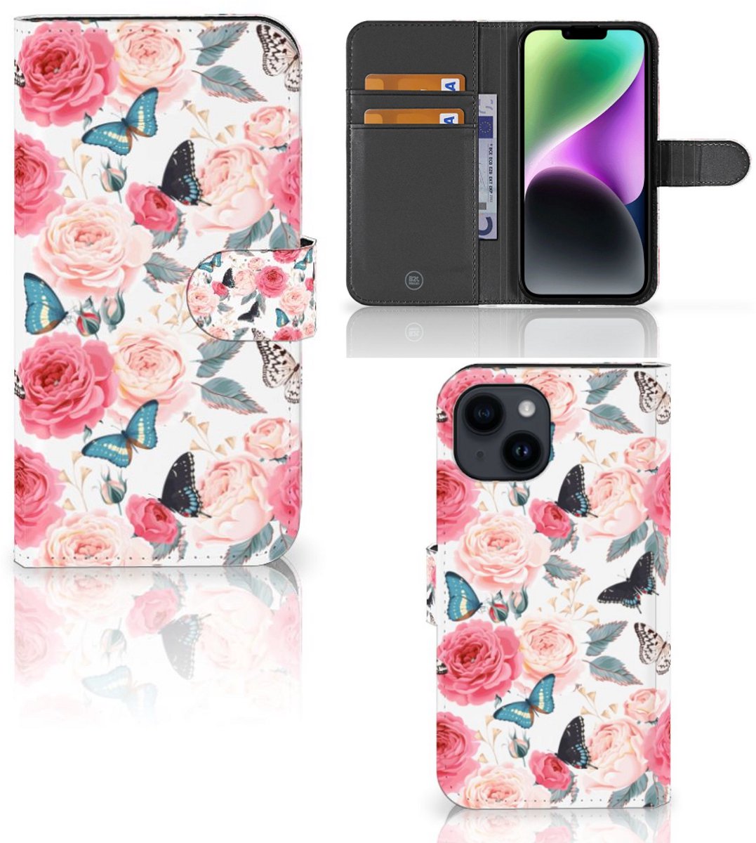 iPhone 15 Hoesje Butterfly Roses