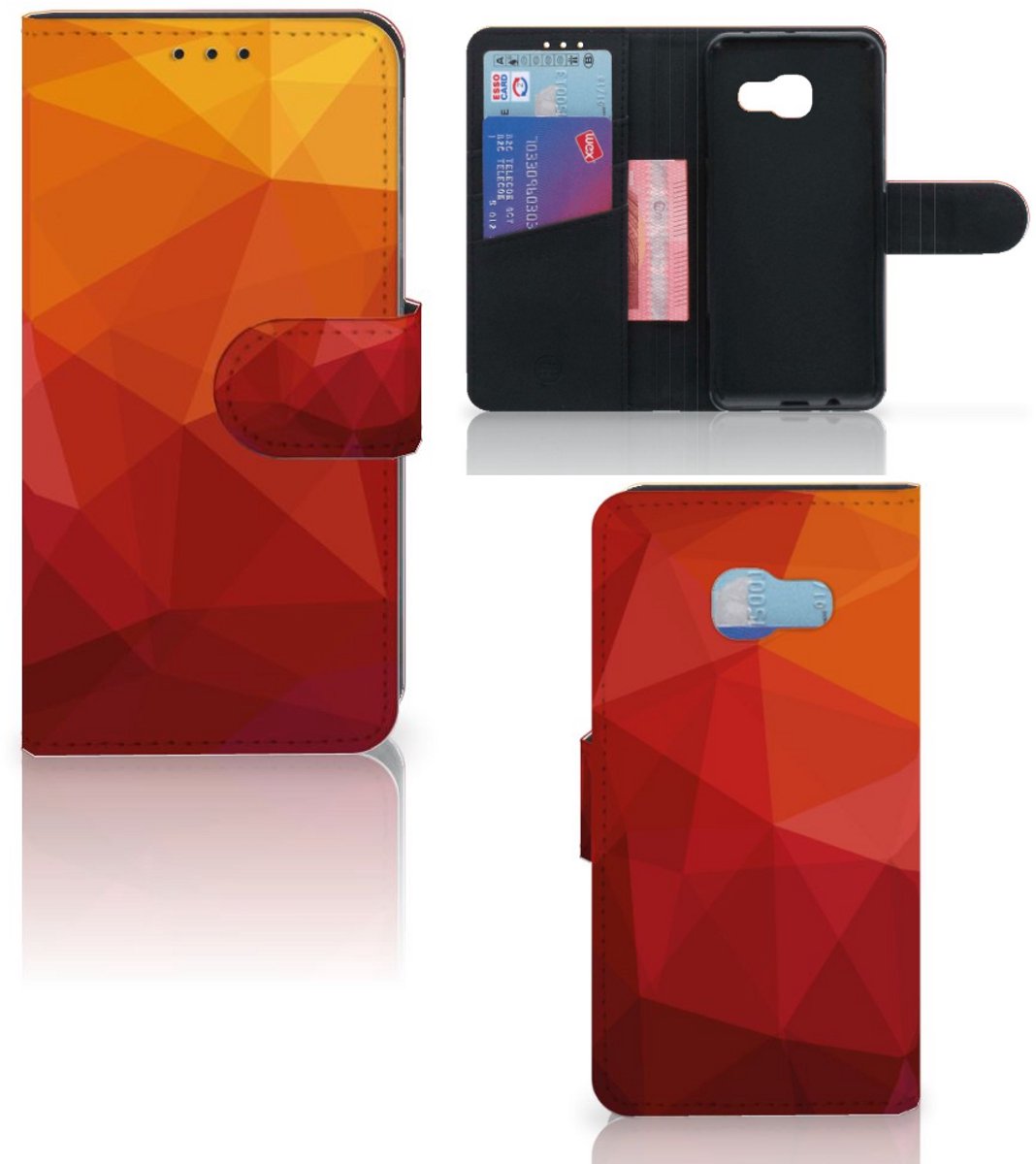 Book Case voor Samsung Galaxy A3 2017 Polygon Red