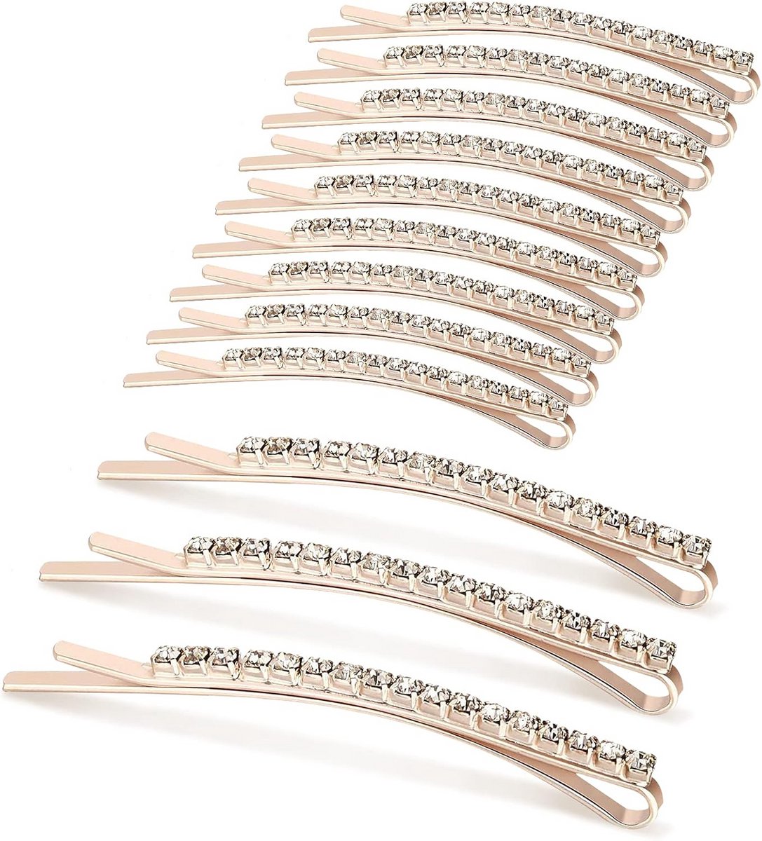 Elegante Haarspelden met Strass - 12 Stuks voor Alle Haartypes
