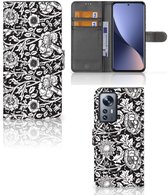 Housse de protection pour téléphone portable Xiaomi 12 Pro Fleurs noires