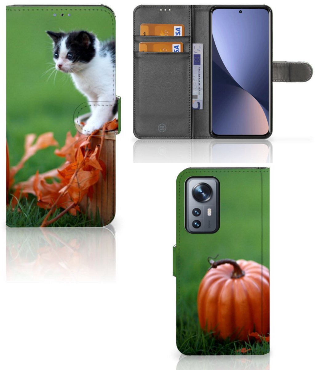 Xiaomi 12 Pro Telefoonhoesje met Pasjes Kitten