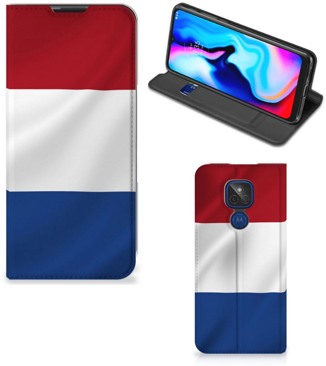 Motorola Moto G9 Play Standcase Nederlandse Vlag
