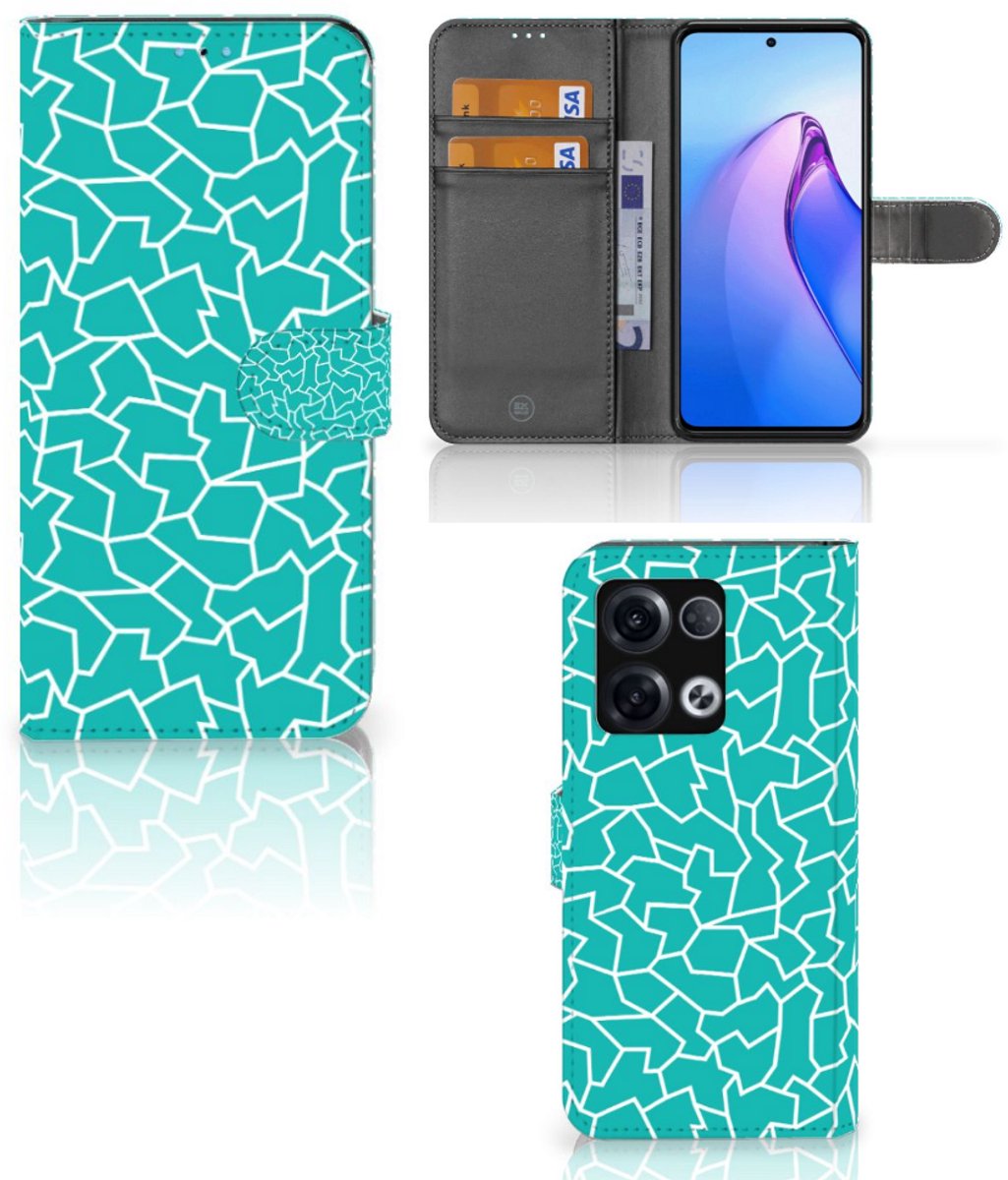 OPPO Reno8 Pro Hoesje Cracks Blue