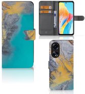 Coque pour OPPO A98 5G Coque Téléphone Marbre Bleu Or