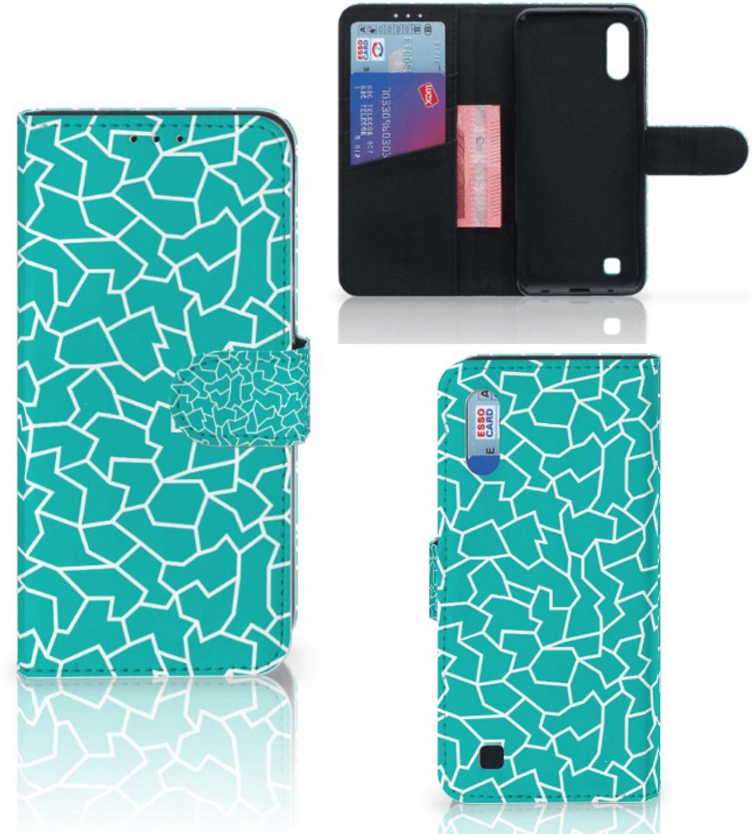 Samsung Galaxy M10 Hoesje Cracks Blue
