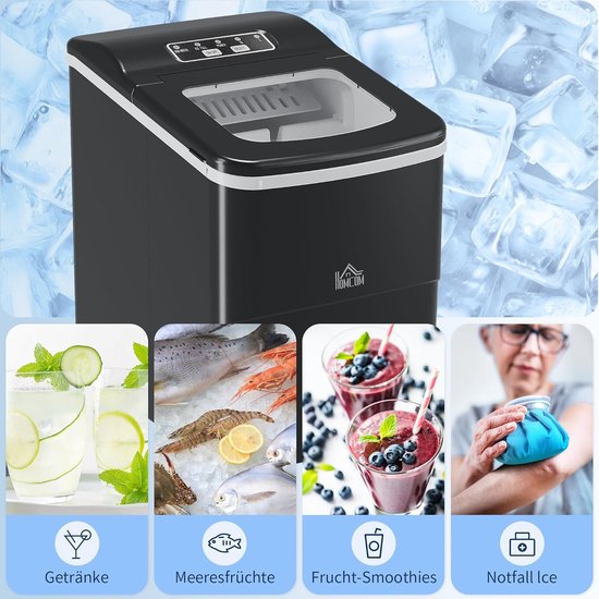 IJsblokjesmachine 12kg per 24u met LED-display en zelfreinigende functie van Merkloos — afbeelding 2