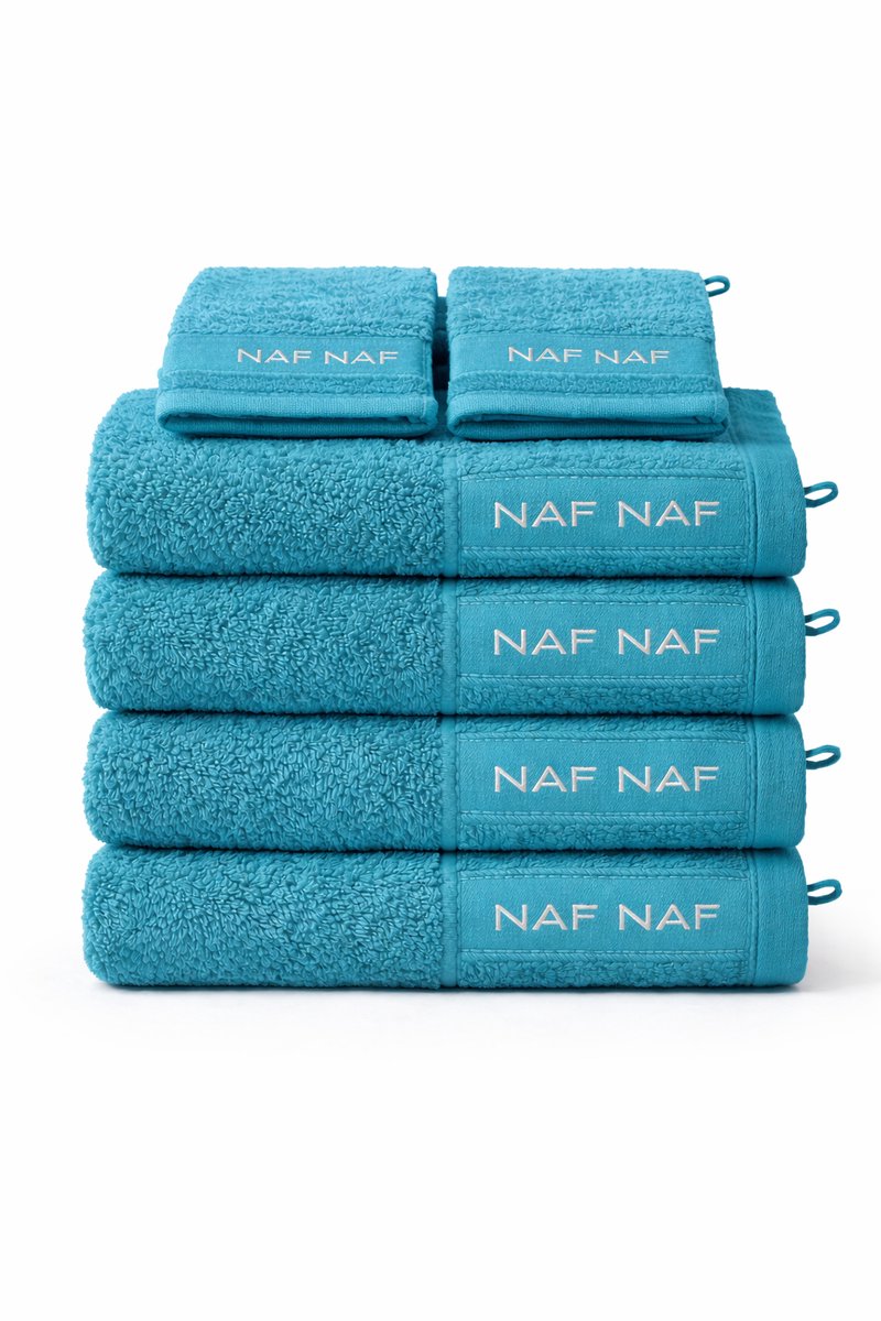NAF NAF Handdoek Set 8-delig – 4 Handdoeken 50x100 cm + 4 Washandjes – 100% Katoen Hotelkwaliteit