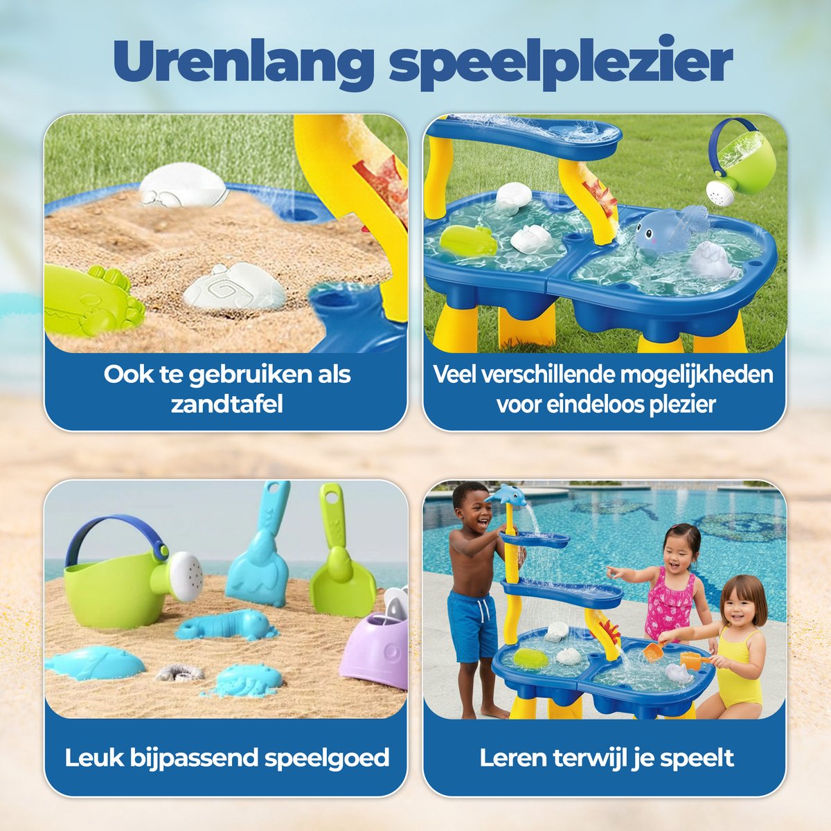 Rosfelde Watertafel Speelgoed - Zandtafel - Watertafel Buiten - Goed Formaat - Blauw/Geel — afbeelding 2