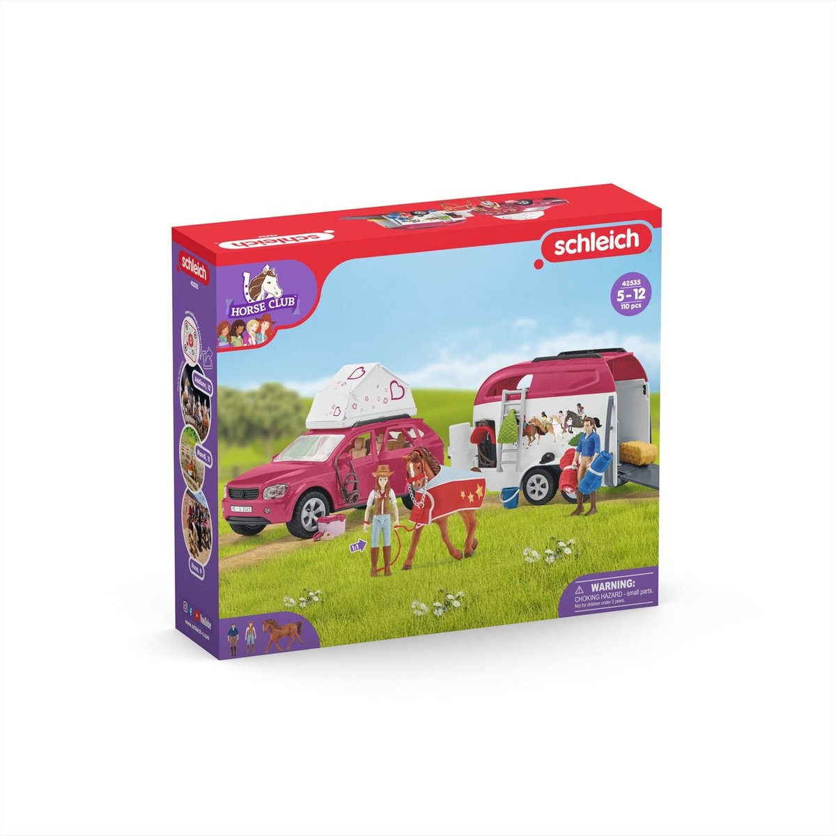 schleich HORSE CLUB Speelfigurenset - Avontuur met auto en paardentrailer - Kinderspeelgoed voor Jongens en Meisjes - 5 tot 12 jaar - 18 Onderdelen - 42535 — afbeelding 11