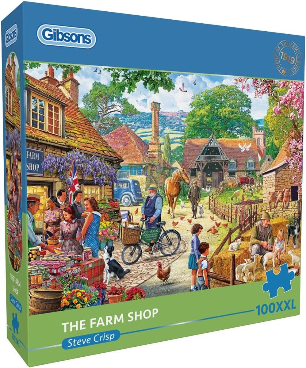 Gibsons legpuzzel The Farm Shop 100XXL stukjes kleurrijk speelgoed.