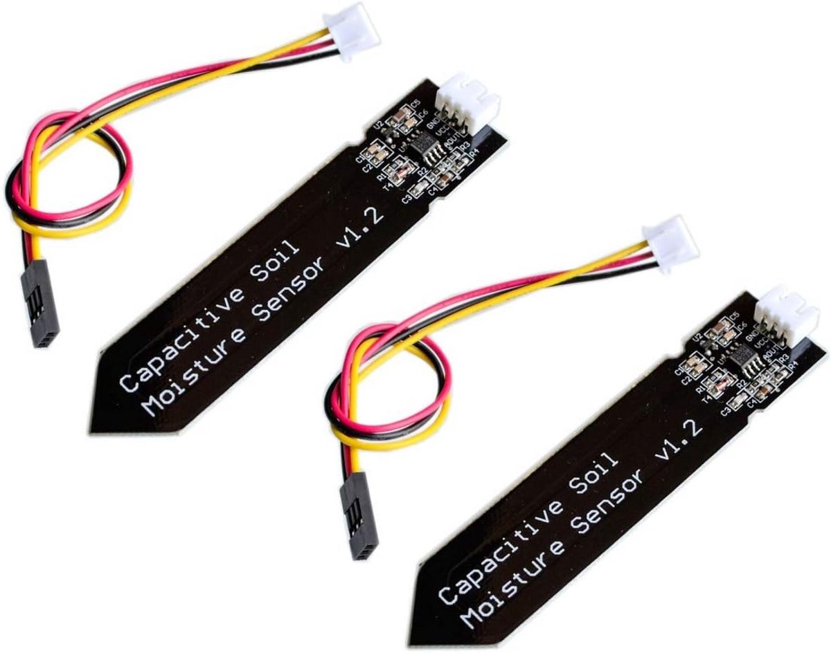 2 Stuks Capacitieve Bodemvochtsensor – Corrosiebestendig met 3-Pin Interface voor Arduino en Raspberry Pi