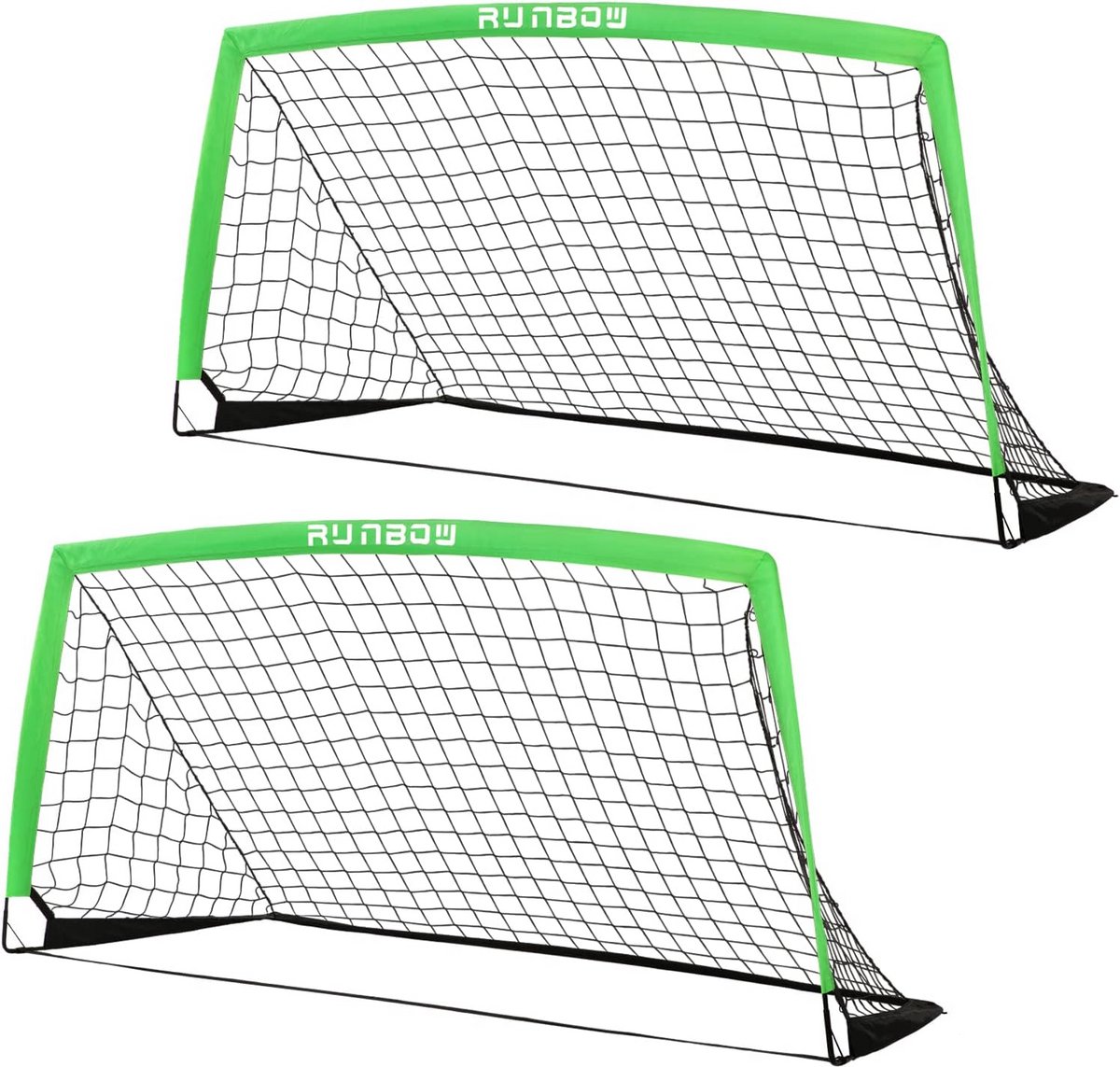 Draagbaar Kindervoetbaldoel 2 stuks 180x120 cm voor Achtertuin en Training – Inclusief Draagtas en Haringen