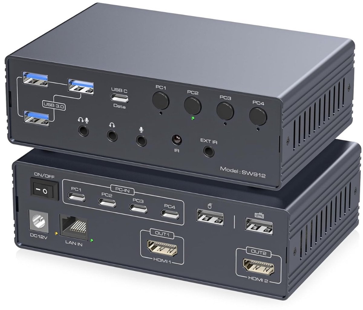 Projector met KVM docking station functies voor 2 monitoren en 4 laptops 4K 120Hz