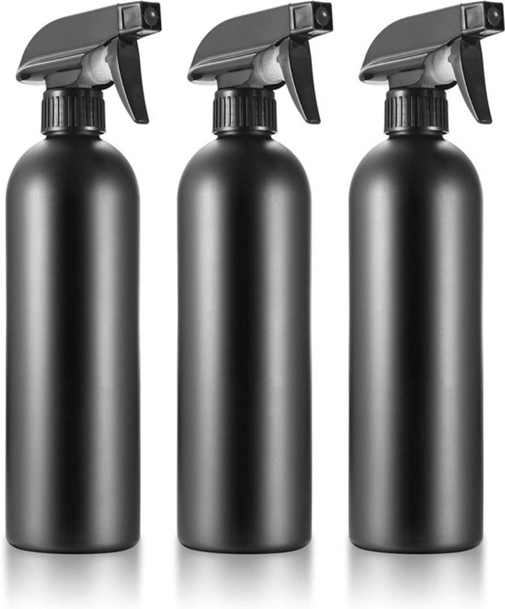 Set van 3 lege sprayflacons 500ml Mat Zwart - Plantenspuit - Spuitfles - Spray Bottle - Waterverstuiver - Plantenspuit Binnen - Plantensproeier