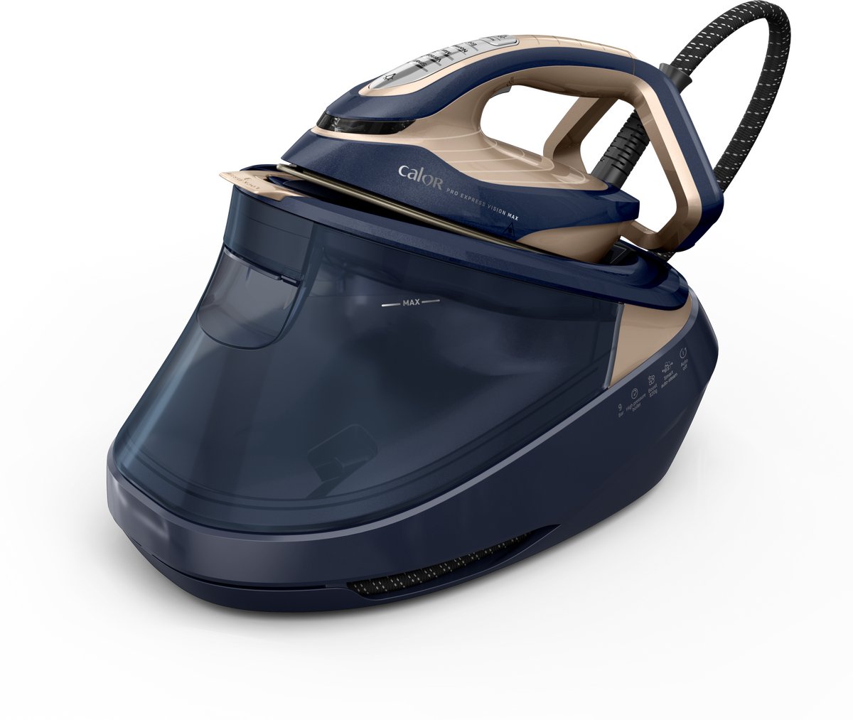 Calor Pro Express Vision Max GV9910C0 – Stoomgenerator 9 bar – 215 g/min continue stoom – 820 g/min stoomboost – Afneembaar reservoir 1,2L – Professionele stoomcentrale — afbeelding 1