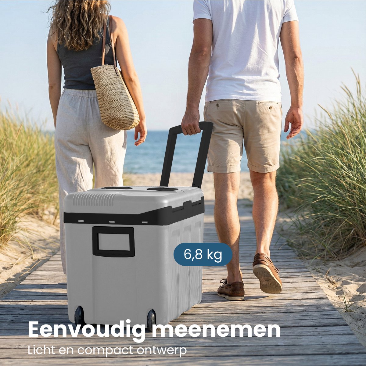 Auronic Koelbox Elektrisch 12V en 230 volt - 40L - Auto - Camping Koelkast - Koelen en Verwarmen - Frigobox - Lichtgrijs – foto 5