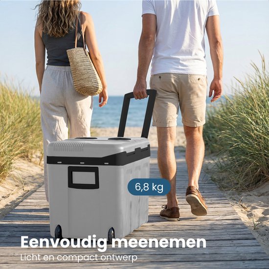 Auronic Koelbox Elektrisch 12V en 230 volt - Auto - Camping Koelkast - Koelen en Verwarmen - 40L - Frigobox - Lichtgrijs van Merkloos — afbeelding 5