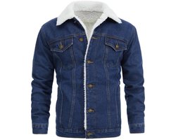 Nieuwe Winter Heren -Gevoerde Lange Mouwen Spijkerjas, Trendy Losse Casual Dikke Warme Voering