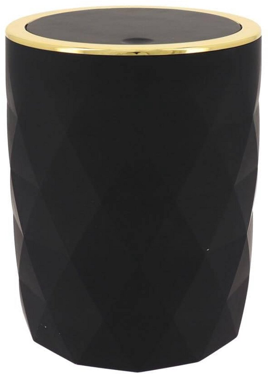 Kleine Vuilnisbak met Deksel 6 Liter Zwart