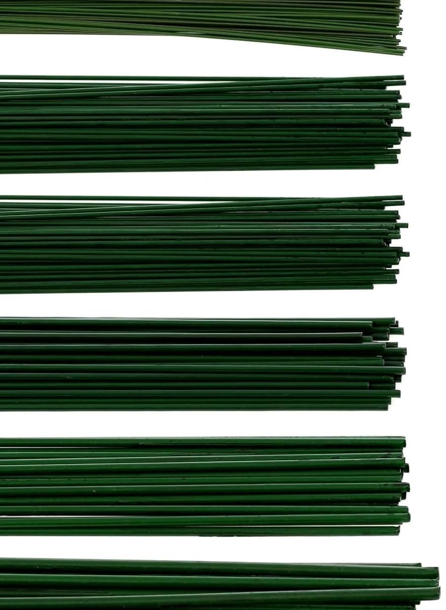 Steekdraad Groen Gelakt Metaal 1.2 mm x 40 cm - 10 Stuks voor Bloemschikken en Knutselen